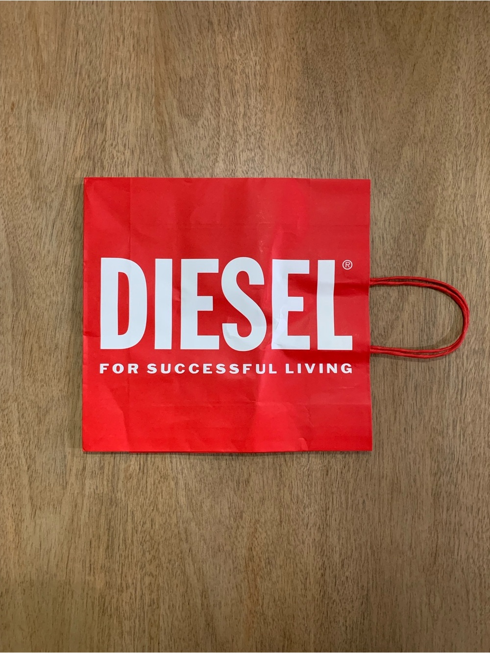 Diesel small reusable white and red gift bag